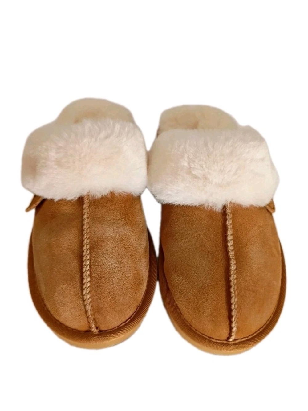 Fireside by Dearfoams Tan Slip-On Slippers Size 6
